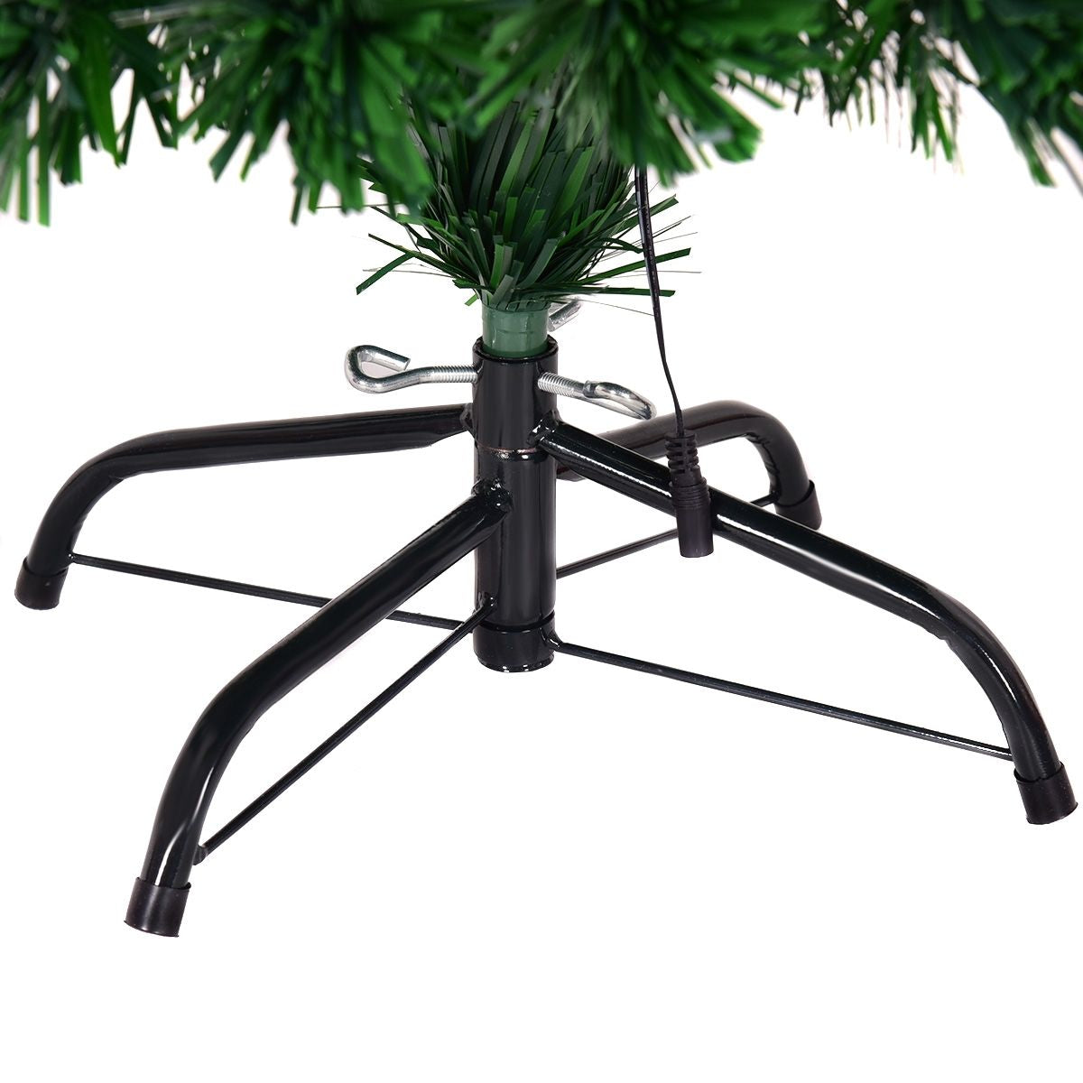 Albero Di Natale Artificiale 210Cm a LED Con Cambia Colori in Fibra Di Vetro Con 280 Rami, 40 Luci LED Fiocchi Di Neve E Stella