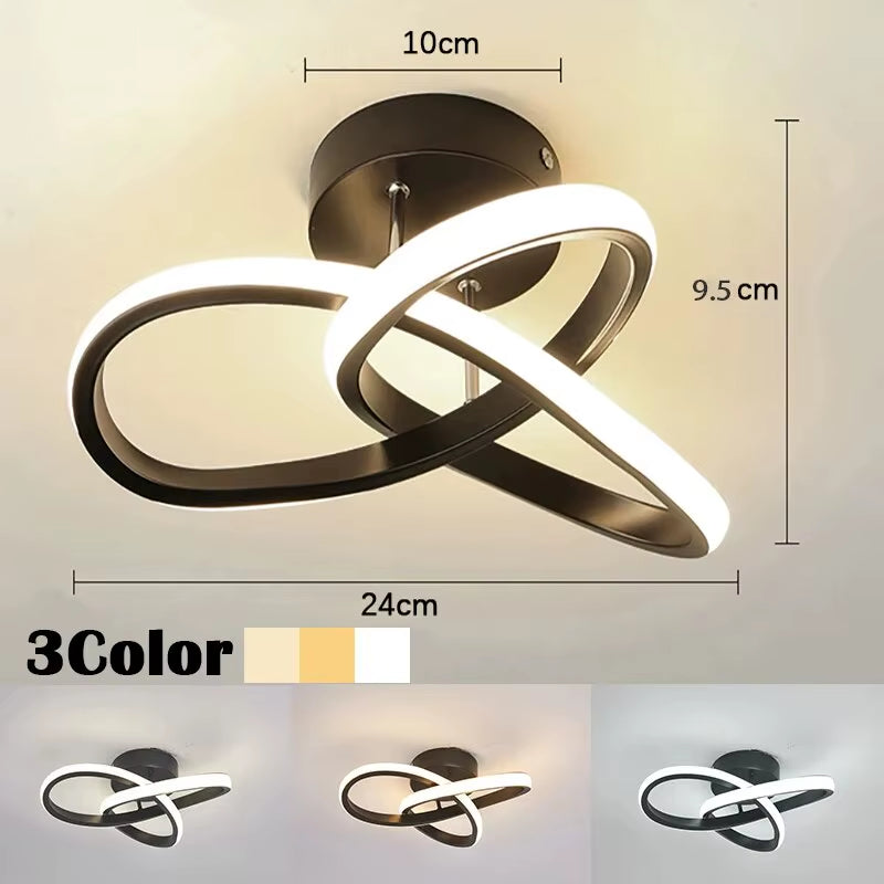 Household LED Chandelier Three Colors Lamp Modern Style Ceiling Lamp Bedroom Light Surface Installation AC 220V Dining Room Lamp