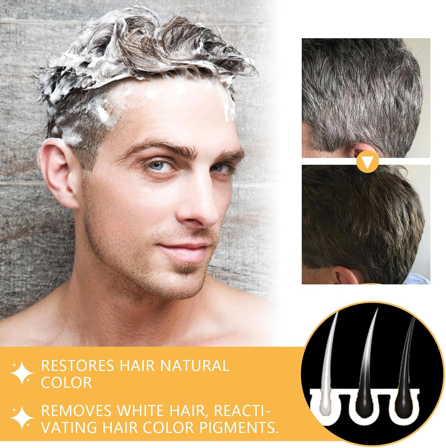 Shampoo Bar,Shampoo per Capelli Grigi, Shampoo per Capelli Grigi Inverso,Copertura Capelli Grigi,Soap Cover Bar Shampoo,Coprente Capelli Bianchi,Shampoo Saponetta