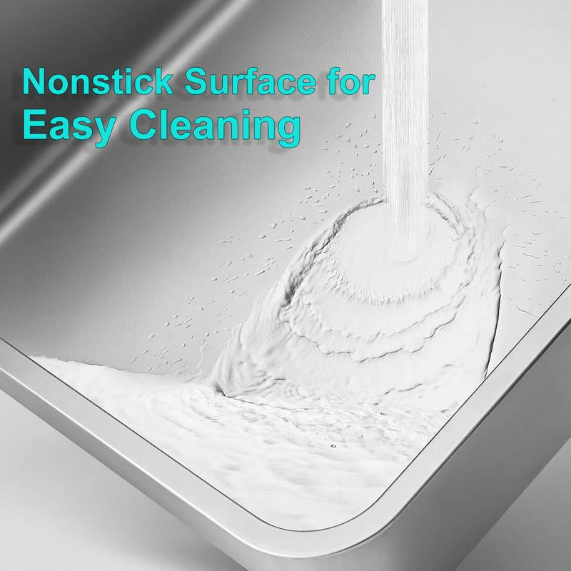 Stainless Steel Litter Box with Lid, XL Cat Litter Box High Sides, Anti-Urine Leakage Metal Litter Box Extra Large for Big Kitty, Multiple Cats, Never Absorbs Odors, Non-Stick, Easy Clean