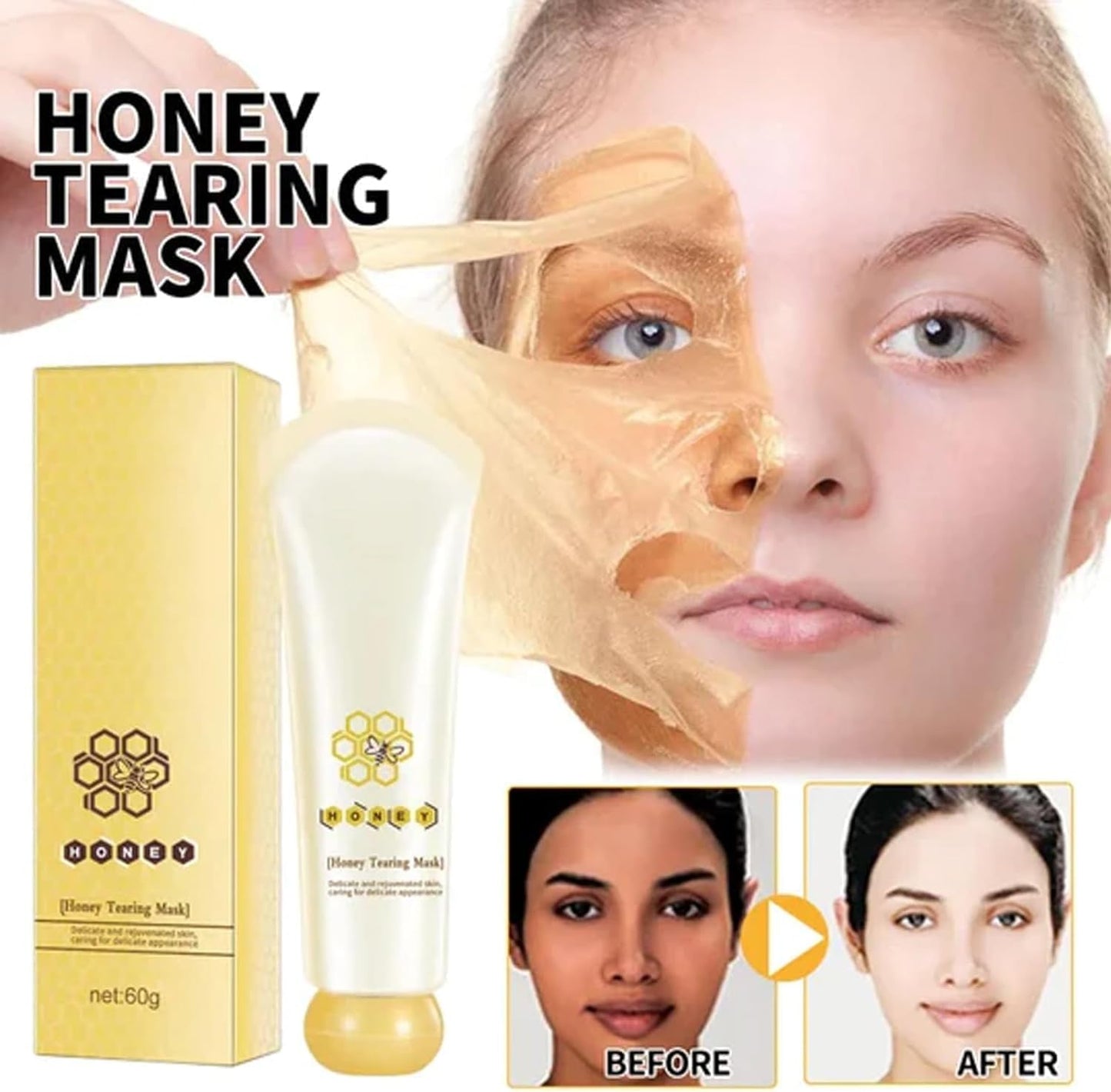 Glow Tulip Honey Tearing Mask, 60G Honey Tearing Mask Glow Tulip, Glow Tips Honey Tearing Mask, Honey Tearing Mask Tulip, Glow Tulip Honey Mask