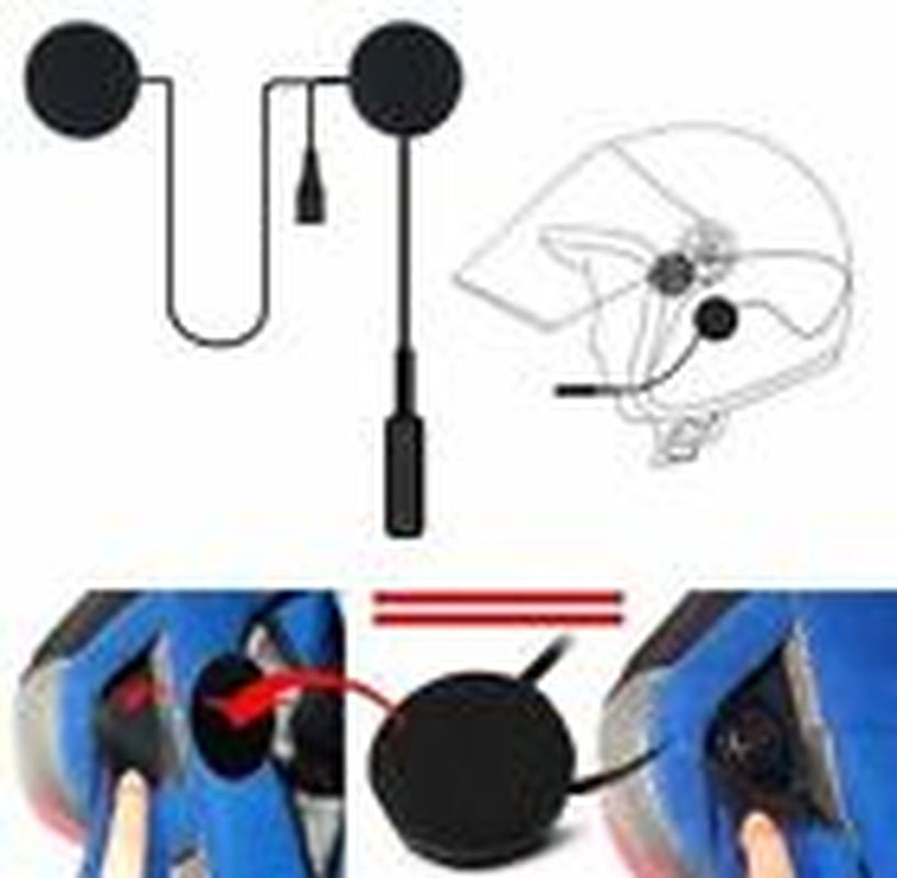 HEADSET MICROFONO AURICOLARE BLUETOOTH IMPERMEABILE per CASCO MOTO MP3