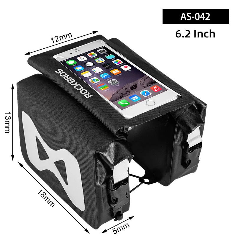 Cycling Bike Top Tube Bag Rainproof MTB Bicycle Frame Front Head Cell Phone Touch Screen Bag Pannier Bike Accessories