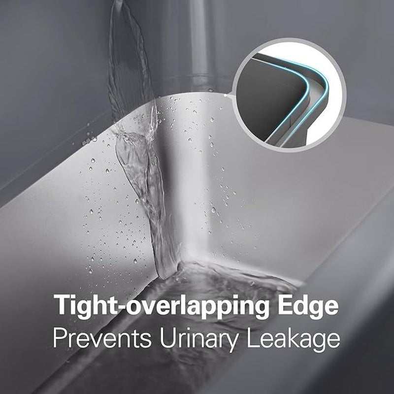 Stainless Steel Litter Box with Lid, XL Cat Litter Box High Sides, Anti-Urine Leakage Metal Litter Box Extra Large for Big Kitty, Multiple Cats, Never Absorbs Odors, Non-Stick, Easy Clean