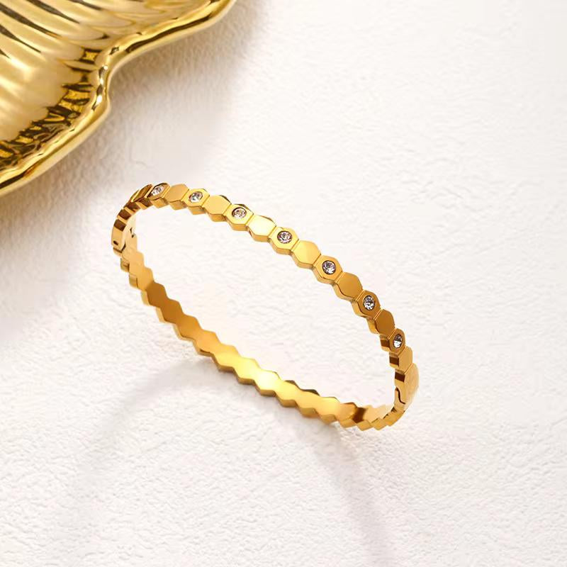 Stainless-Steel Gold-Filled Trending Bangles - Waterproof and Non-Tarnish