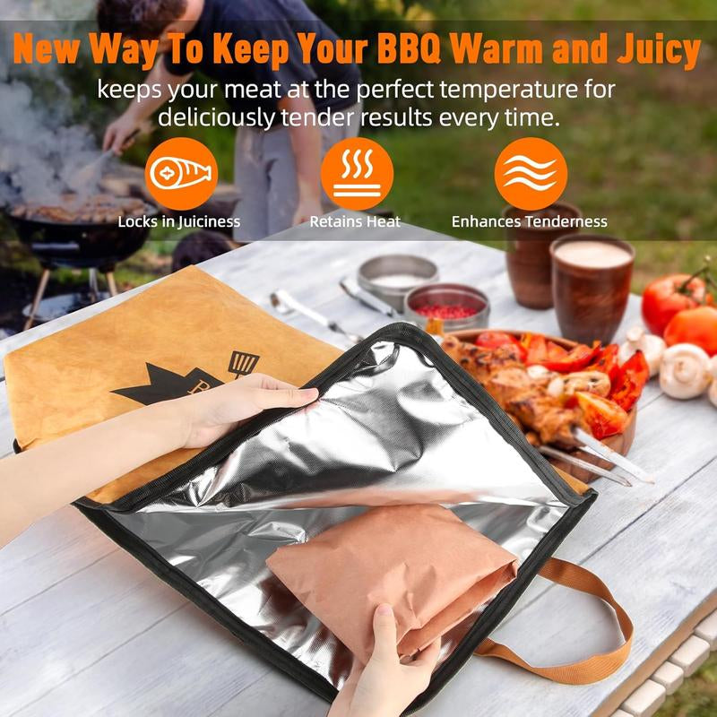 Outdoorfun Early Father'S Day Sale BBQ Blanket for Resting Meat - Reusable Insulated Bag for Large Brisket, Beef, Pork, and Turkey, Ideal for Smoking Utensils Yellow