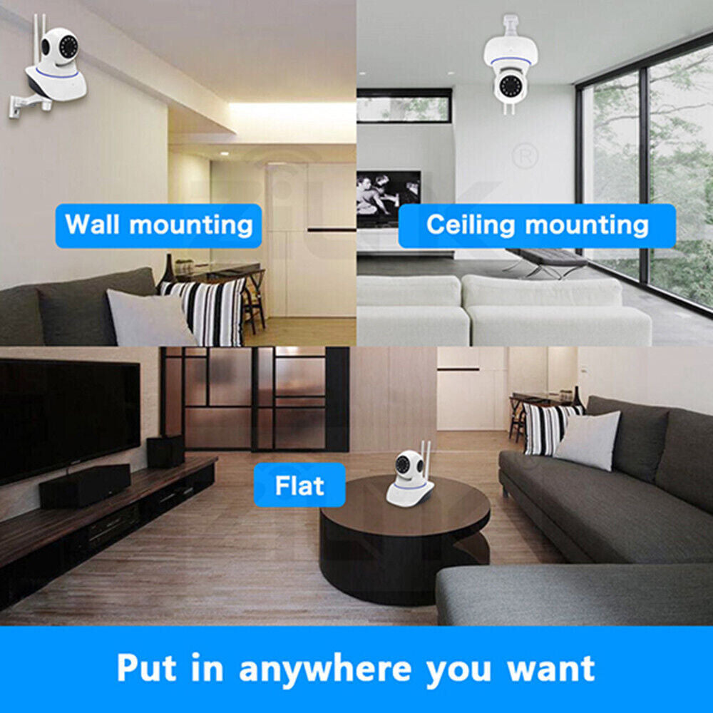 TELECAMERA INTERNA 1080P HD WIRELESS SD IP CAMERA MOTORIZZATA IR INFRAROSSI WIFI