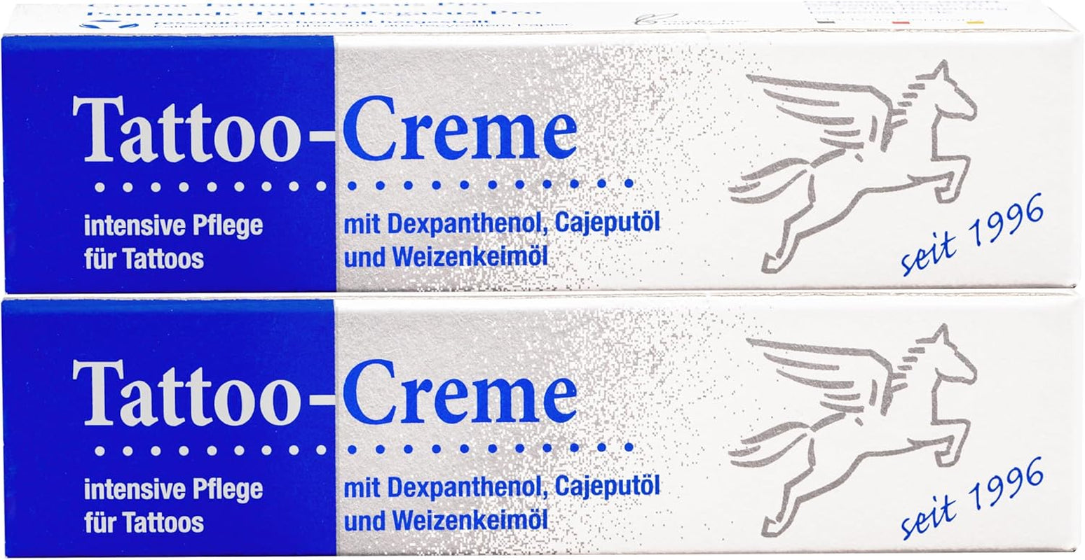 , 2 X Crema per Tatuaggi, 25 Ml Con Olio Di Cajeput