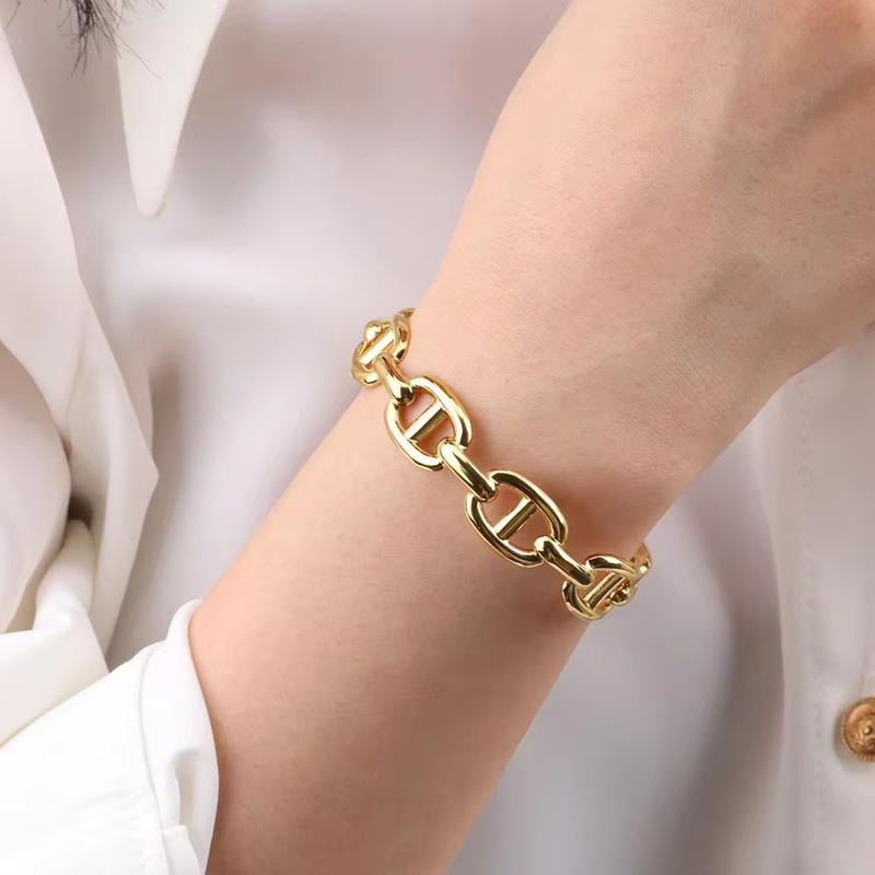 Stainless-Steel Gold-Filled Trending Bangles - Waterproof and Non-Tarnish