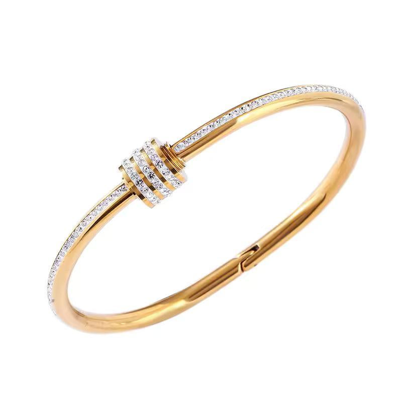 Stainless-Steel Gold-Filled Trending Bangles - Waterproof and Non-Tarnish