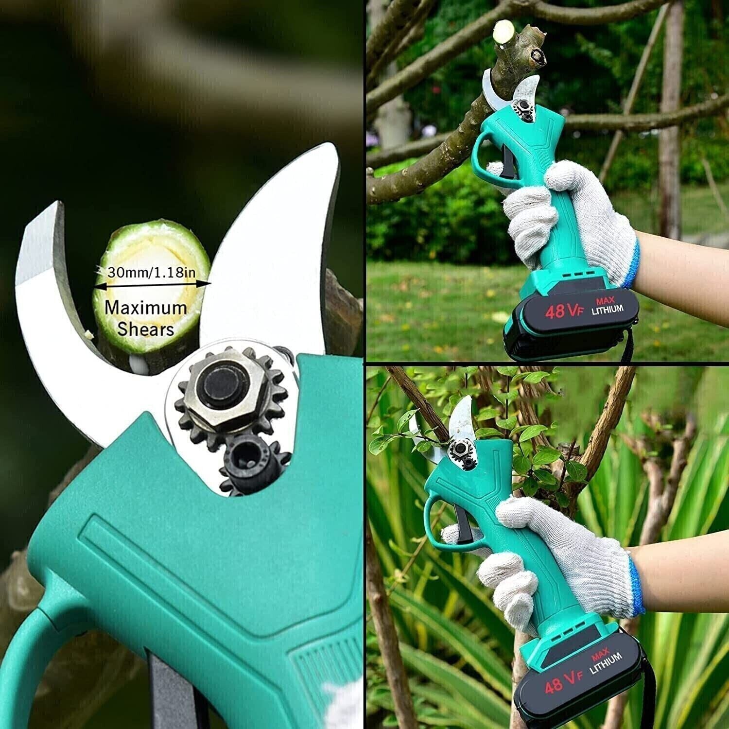 Forbici Potatura Giardino Giardinaggio Professionale Forbice Doppia Batteria 48V