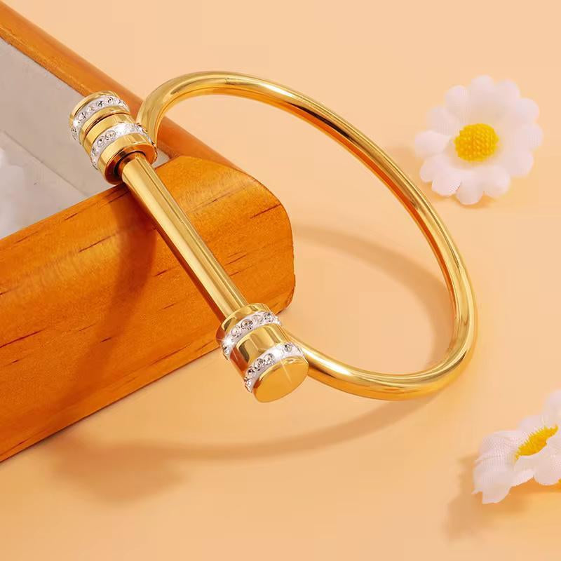 Stainless-Steel Gold-Filled Trending Bangles - Waterproof and Non-Tarnish