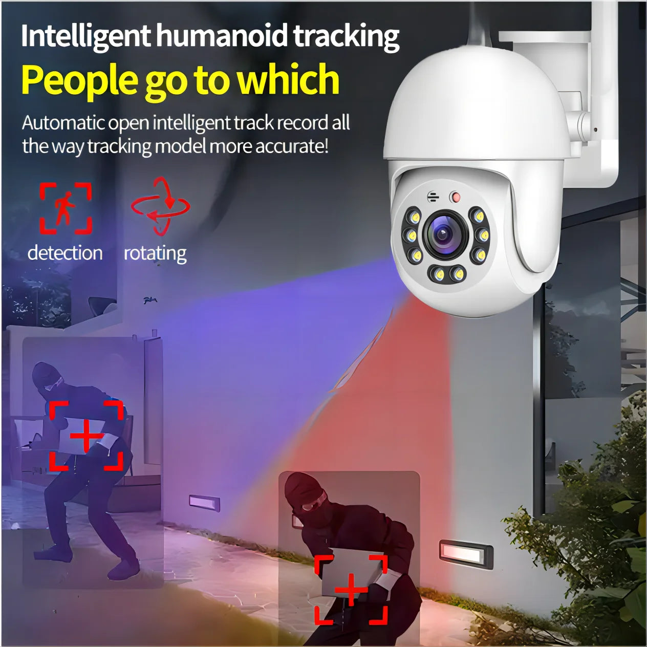 Tuya 4MP PTZ WIFI Network Camera Security Protection Outdoor IP66 Waterproof 5G Dual-Band Camera Home Video Surveillance