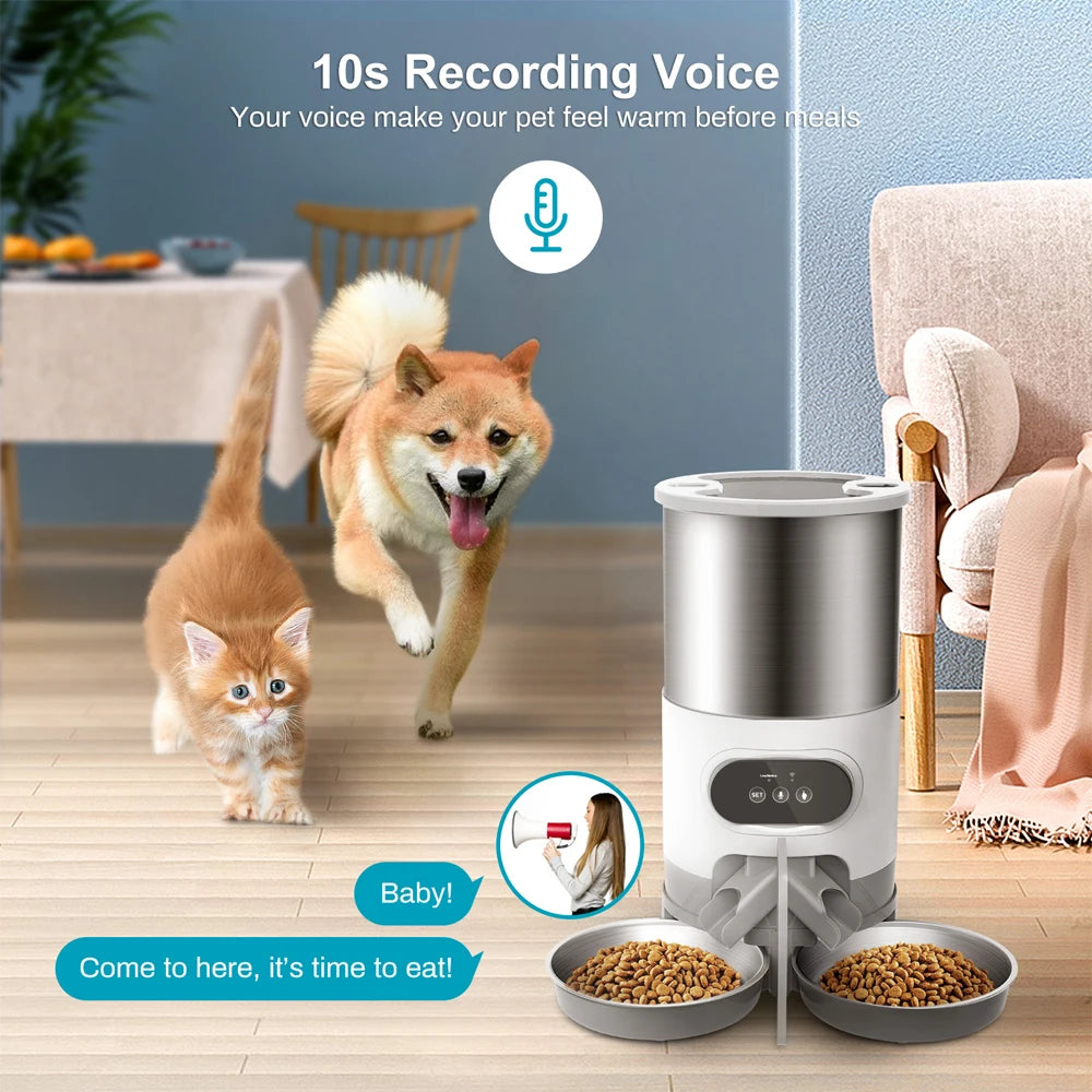 Tuya Smart APP Pet Feeder Cat and Dog Food Automatic Dispenser Suitable for Small and Medium-Sized Cats and Dogs Remote Feeding