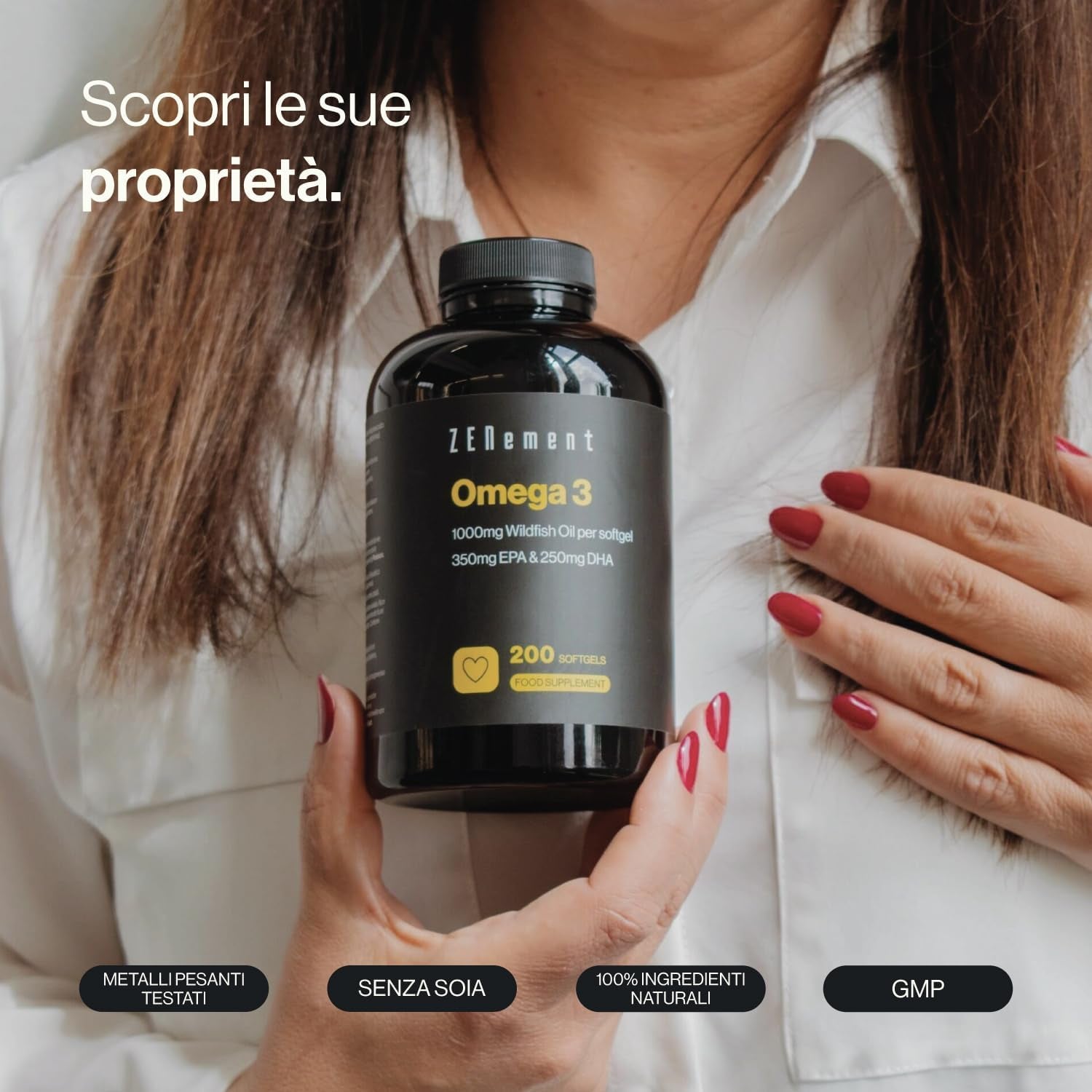 Omega 3, Olio Di Pesce Omega3 2000Mg Ad Alto Dosaggio Con 700 Mg EPA E 500 Mg DHA per Porzione, 200 Capsule Softgel - Acidi Grassi EPA DHA