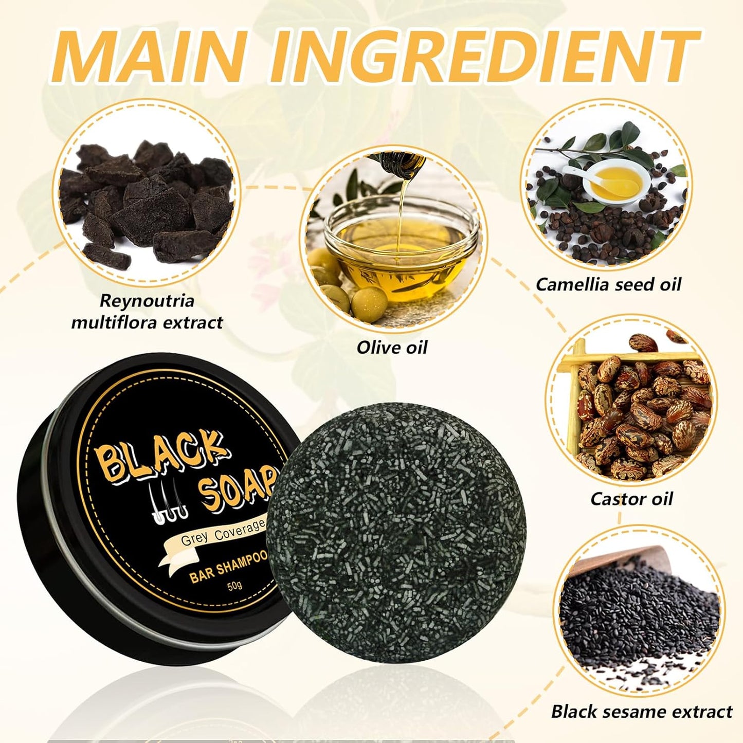 Shampoo Bar,Shampoo per Capelli Grigi, Shampoo per Capelli Grigi Inverso,Copertura Capelli Grigi,Soap Cover Bar Shampoo,Coprente Capelli Bianchi,Shampoo Saponetta