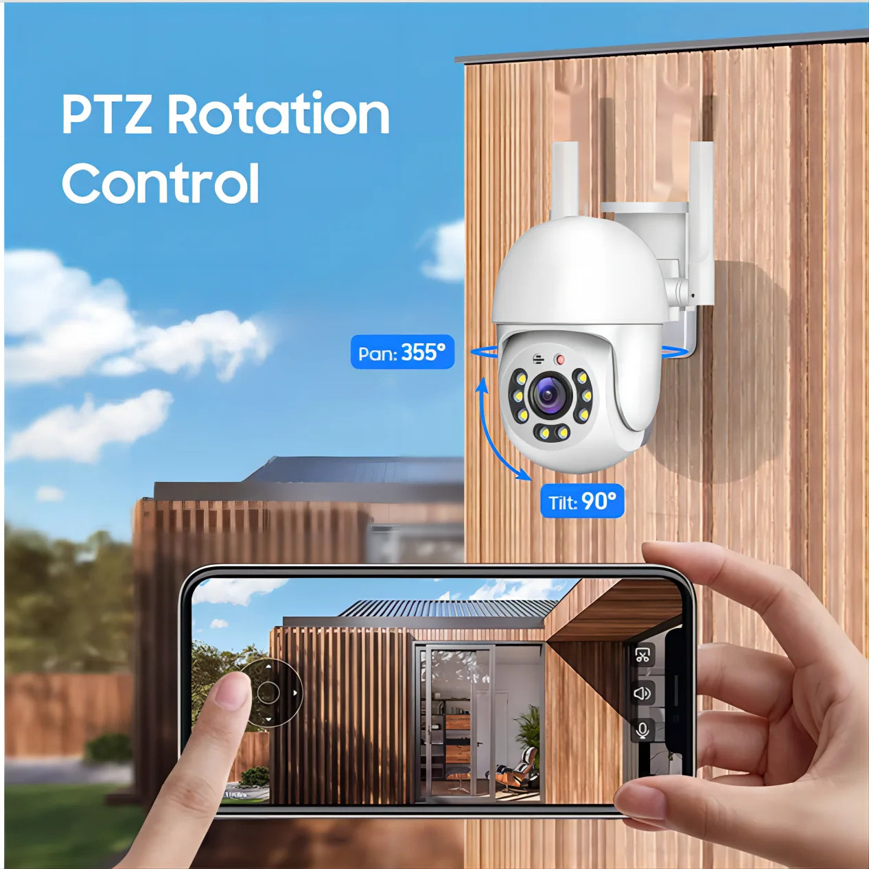 Tuya 4MP PTZ WIFI Network Camera Security Protection Outdoor IP66 Waterproof 5G Dual-Band Camera Home Video Surveillance