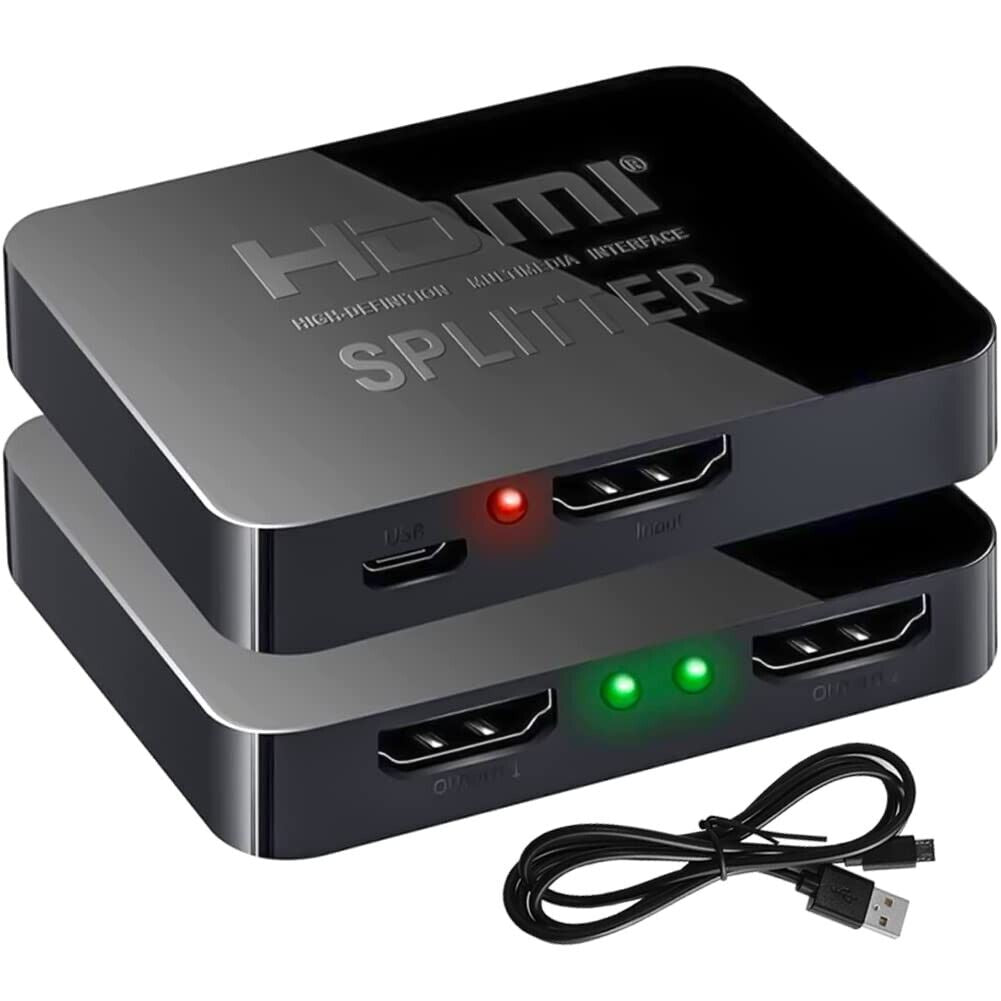 Splitter HDMI 1 in 2 Out, 1080P Full HD 3D 4K HDMI Splitter Con Cavo Di